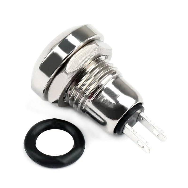 1 petit bouton poussoir rond en métal argenté de 8 mm depuis la réinitialisation. Démarrage de la sonnette