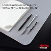 قلم جل ROtring 600، قلم جسم معدني أسود، حبر أسود، 0.55 مم، قبضة مخرشة غير قابلة للانزلاق وبرميل سداسي، قابل لإعادة التعبئة، عدد واحد - كتابة سلسة، ثابت، أساسيات مكتبية