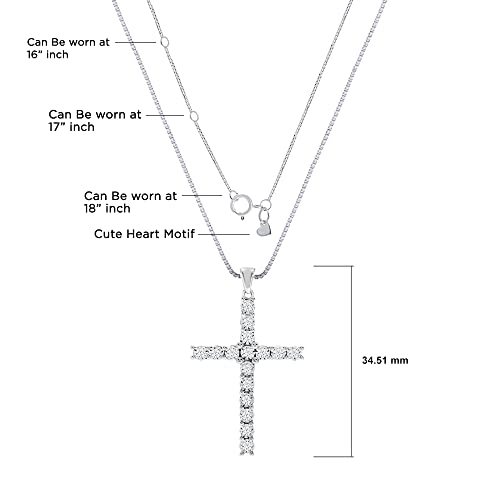 Diamond Cross Necklace for Women | 1/6-1 Carat Lab Grown Diamond Cross Pendant | 925 Sterling Silver Gold Plated Womens Diamond Necklace | Sparkling Diamond Jewelry for Women2