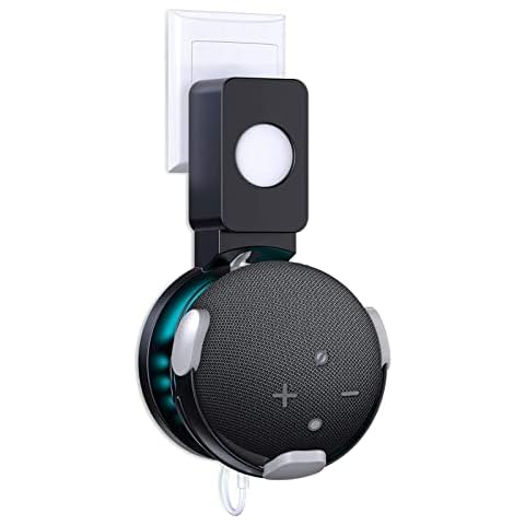 Wall Mount Holder for Echo Dot 5th/4th Generation | Space-Saving Cord Management Accessories | No Muffled Sound | Smart Speaker Outlet Stand for Echo Dot 5th/4th Gen Cover