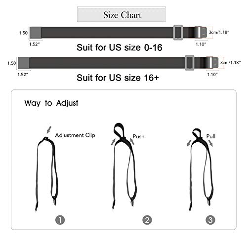 Jasgood No Show Women Stretch Belt Invisible Elastic Web Strap Belt With Flat Buckle For Jeans Pants Dresses #TOP3
