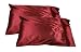 2pc New Queen/Standard Silk~y Satin Pillow Case Multiple Colors (Burgundy)