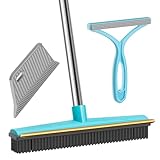 SOCCSO Carpet Rake for Pet Hair Removal (3 Pack),Dog Cat Fur Remover Rubber Broom,Carpet Rake - 60' Long Handle Lint Shaver Cleaner Tools,Scraper Brush for Carpet,Rug,Car Mat,Couch,Pet Bed,Furniture