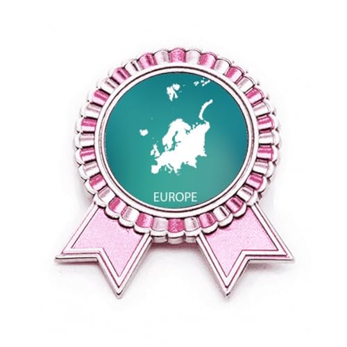 Broche rose carte de l'Europe en métal taille M pour sublimer vos vestes et tenues de voyage