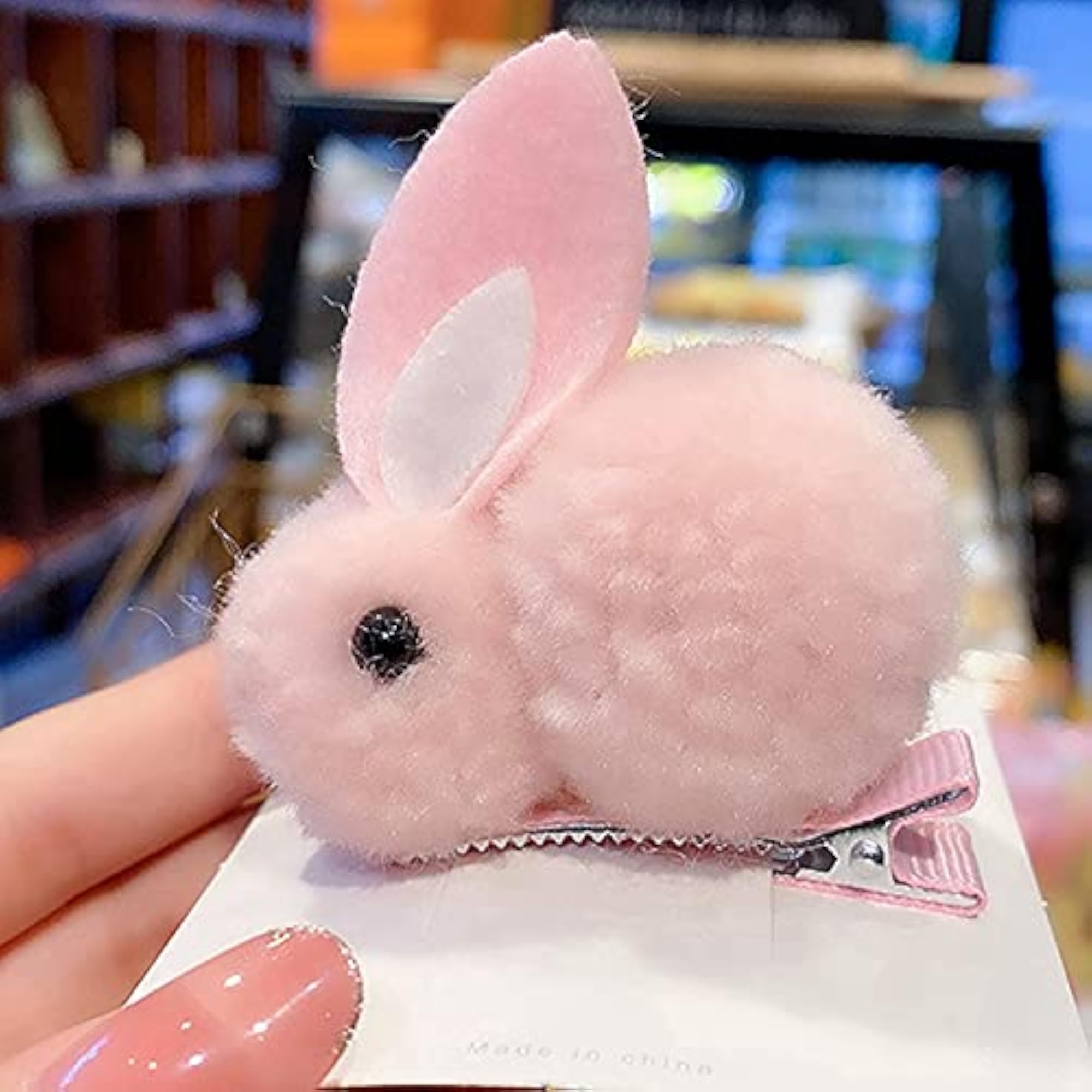 Cute Rabbit Hair Barrette Clip Set, 5pcs Vintage Fashion