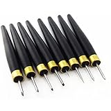8pcs Printmaking Print Mezzotint Copperplate Woodcut Resin Board Intaglio Point Engrave Etching Leather Craft Carving Needle Pen Scraper Scriber Groove Lineation Tracer Presser Burnisher Tool