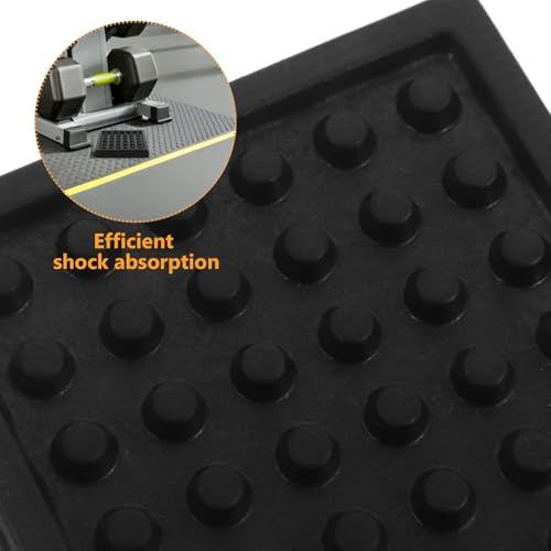 4 piezas Almohadillas de Goma para Cinta de Correr 3.9x3.9 Pulgadas Negro para Gimnasio en Casa miniatura 3