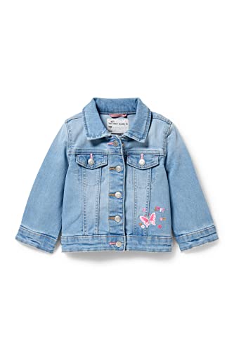 C&A Veste en jean pour bébé fille Coupe droite en coton uni, Bleu jean, 6 mois