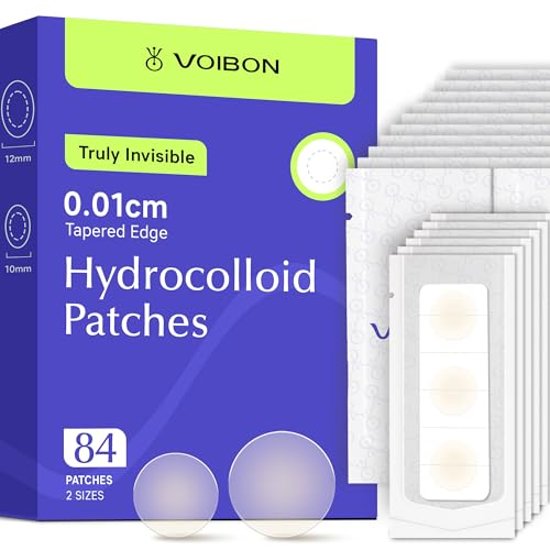 Voibon Pimple Patches For Face, Invisible Hydrocolloid Acne Patches Acne Treatment,Covering Zits & Blemishes in Skin and Face, Zit Patches with Salicylic Acid, FSA HSA Store Eligible Items 84 Count