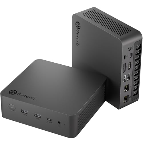 Image of Getorli Mini PC Ryzen 7 PRO 8845HS,16G DDR5 1TB SSD Dual LAN Mini Computers | Features Radeon 780M Graphics, AI Processing, Support for four 4K Displays, WiFi 6, BT5.3 and Smooth Mini PC Gaming