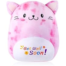 Get Well Soon Gift Cat Plush Cow Stuffed Animal Hug Pillow Sympathy Gift Get Well Toy Gifts for Kids Boys Girls WomenCat
