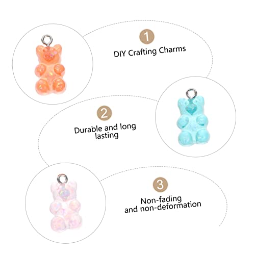 HAWILLOSCH 40 Pièces Ours Boucle D'Oreille Pendentif Boucles D'Oreilles Charmes D'Animaux Colliers Porte-Clés Pendentifs 3D Gommeux Charmes Gommeux Boucle D'Oreille Charmes Pendentif – vue 5