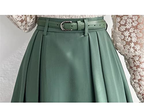 Jupe d'été décontractée pour femme, jupe plissée taille haute unie style EN8