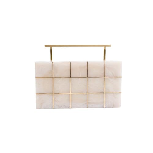 Crystalline Resin Clutch - White