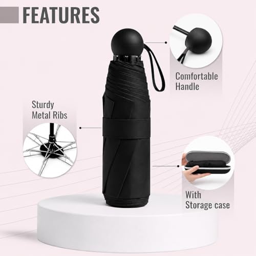 Image of Umbrella, UV Big Size Umbrella for Sun Protection Rain Windproof Strong Large 3 Fold For Men Women Kids Boys Girls Perfect & Stylish Windproof & Compact
