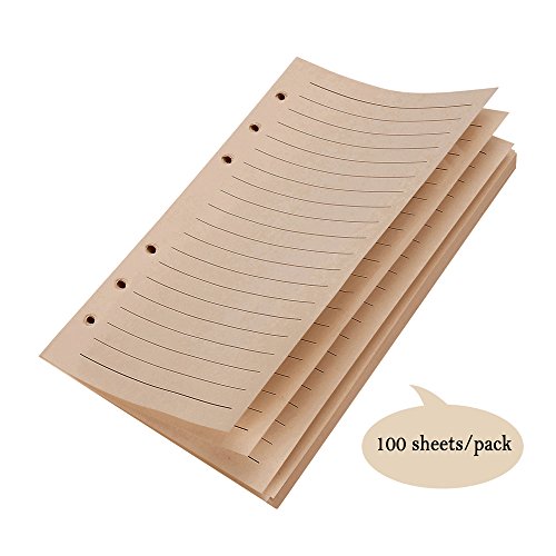 Cuaderno de piel Maleden, rellenable, hojas en blanco. , color Craft-Lined