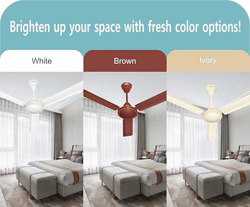 Image of Sujata Ceiling Fan | 3 Year Warranty | 100% Copper Winding, 1200mm | BEE 1 Star Rated Ceiling Fan for Living Room & Bedroom | Powerful Airflow, Energy Efficient, High Speed Performance (AL 450 Brown)