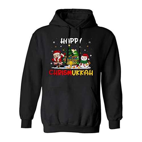 Happy Chrismukkah Funny Christmas Hanukkah Dabbing Santa Snowman Menorah Gifts Hoodie