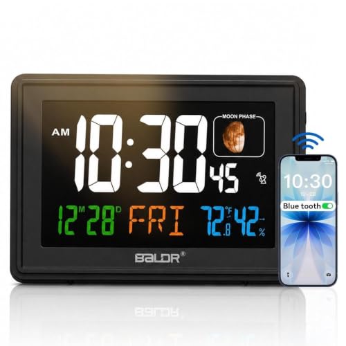 Baldr 7'' Digital Clock with Bluetooth Auto Time Sync for Living Room - image 1