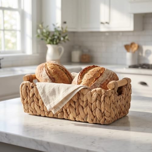 Panier en jacinthe d'eau YARNOW 30x14 cm pour rangement de toilettes - 5