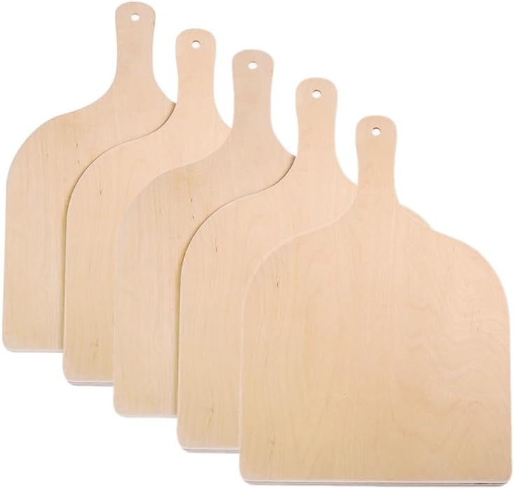 VIGAN 1/2/5PCS Wooden Pizza Serving Plate Bread Tray Portable Pizza Shovel Kitchen Tool Pizza Tray Plate Bakeware Pastry Tools (5PCS)