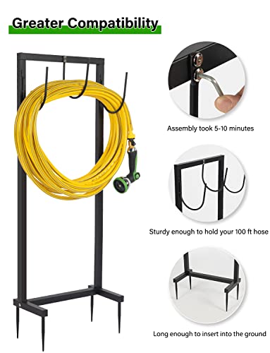Garden Hose Holder Freestanding Thicker Metal Hose Stand Securely Hold Hose 3/4 Inch X 100 Ft, Detachable Water Hose Stand For Outdoor Yard #TOP2