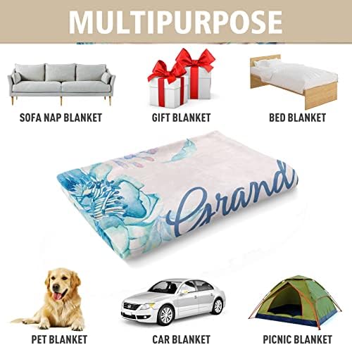 Gowelly Grandma Blanket Gifts, Grandma Birthday Gifts, Present for Grandma from Grandchildren on Mothers Day, We Love You Cozy Throw Blankets 50'' x 60''