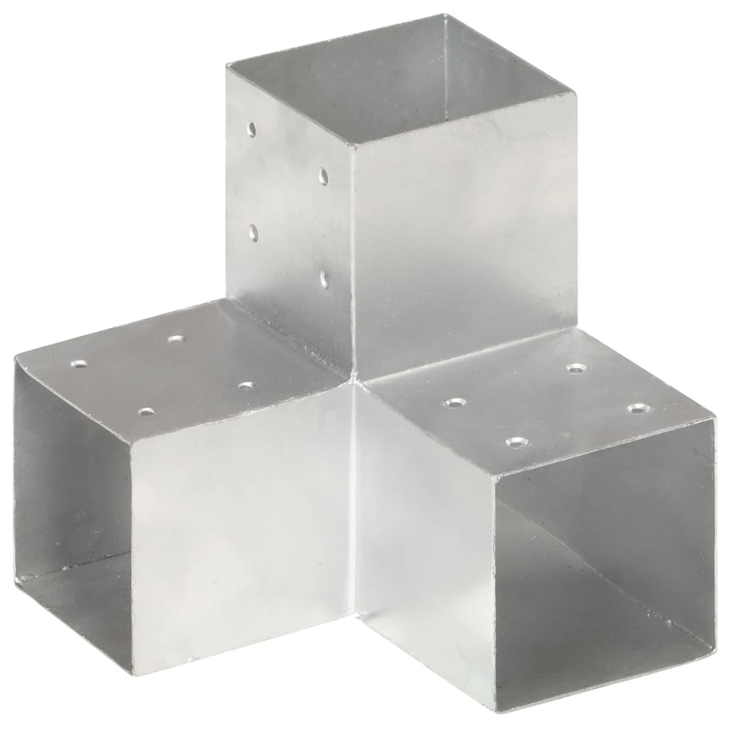 vidaXL 4x Conectores de Postes en Y Soporte Jardín Patio al Aire Libre Estacas Exterior Valla Cerca Separador Metal Galvanizado 101x101mm