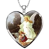 KDFIYSCV Collares de compromiso de Mujeres clásicas de Jesús Virgen María con colgantes de corazón para joyería de Jesús