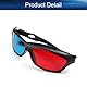 Othmro 3D-Brille mit 3D-Anaglyphen, Anaglyphen, 3D-Vision-Brille, für TV, Spiel, DVD, virtuelles Video, 1 Stück, Rot / Blau