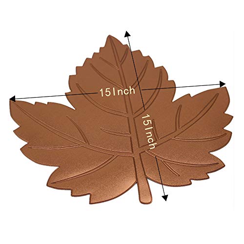Candumy Fall Placemats For Dining Table, Pu Leather Waterproof Washable Leaf Table Mats Coaster, Non-Slip Place Mat Leaves Shaped Table Decoration Set Of 4 (Bown, 15 Inch) #TOP1
