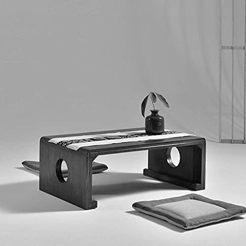 Table d'appoint en bois massif noir robuste et design minimaliste - 2