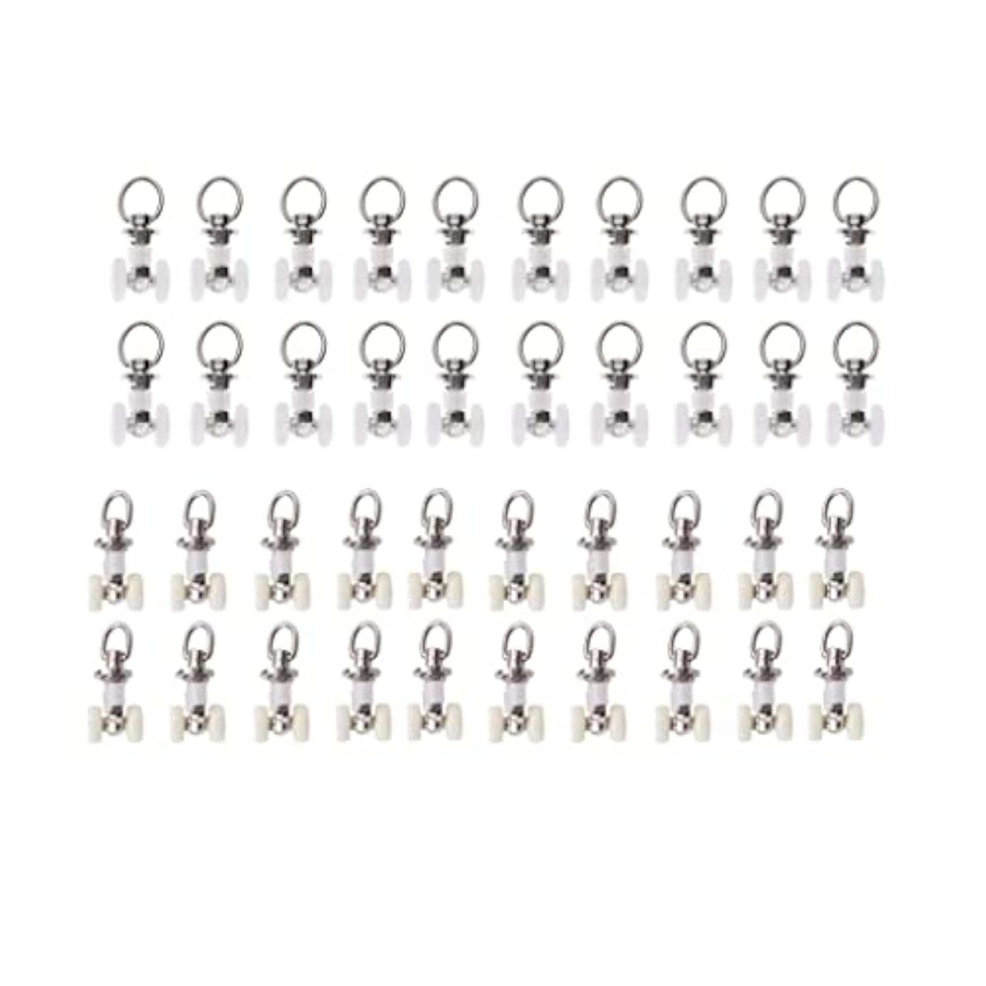 Alloy Curtain Track Glider Rail Slide Wheels, 40 Pcs