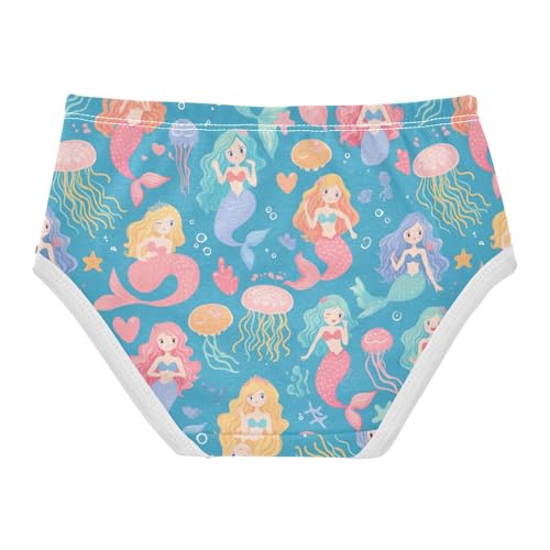Wusikd Mermaids Heart Girls' Underwear Cotton Jellyfish Girls Briefs Soft Toddler Underwear 2T2