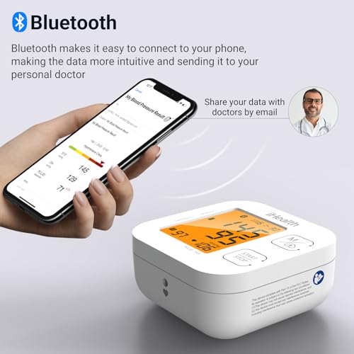 iHealth Track Vernetztes Oberarm-Blutdruckmessgerät, mit einer einstellbaren Universal-Manschette...