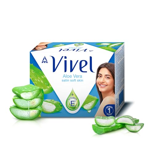 40% OFF on Vivel Aloe Vera Grade 1 Bathing Soap with Vitamin E for Soft Glowing skin, 600g (150g - Pack of 4), Soap for Women & Men, For All Skin Types