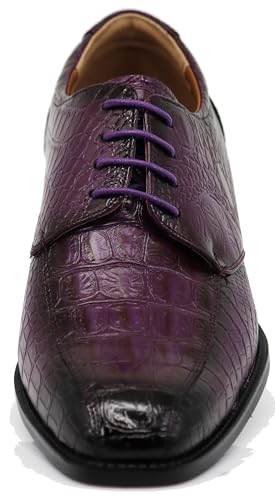 Image of Gator3N Men's Alligator Crocodile Print Oxfords Fashion Lace Up Dress Shoes