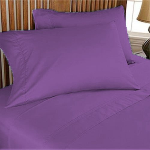2 piezas de fundas de almohada de algodón egipcio macizo 600 TC King 50 x 90 cm y color morado