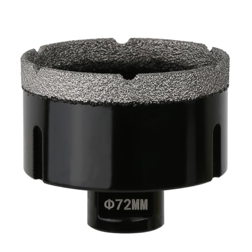 Vearter 72mm Dry Diamond Core Drill Bit, M14 Thread Connection Vacuum Brazed Masonry Hole Saw