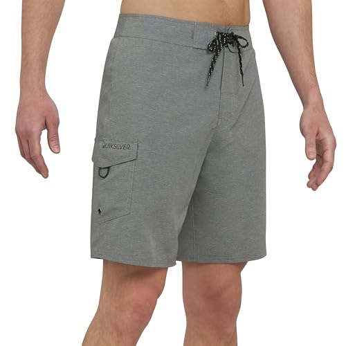 Board Shorts Quiksilver pour la Plage et le Surf en Gris Clair