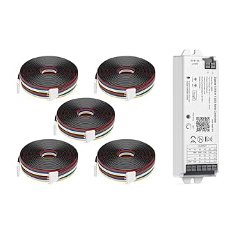 5pcs 22AWG 6 Pin JST Male Female Plug LED Connector 6.56ft2m Extension Cable for RGBCCT w/5in1 Tuya Zigbee LED Controller LM052