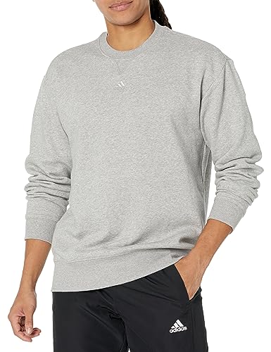 adidas Men's All SZN Fleece Sweatshirt, Medium Grey Heather, Large