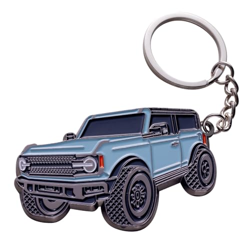 SINLAKUA for Bronco Keychain 4 door key chain Fob Cover Cool Mods Key Chain Sport Accessories compatible with Ford Bronco 2021 2022 2023(Cactus Gray)