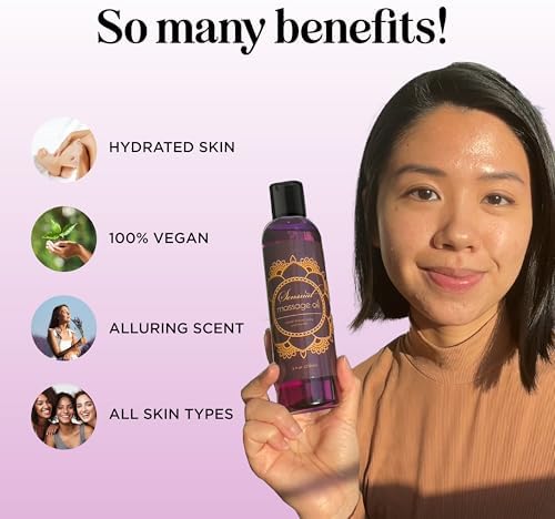 Aromatherapy Sensual Massage Oil for Couples - Relaxing Lavender Massaging Oil for Massage Therapy with Vitamin E Jojoba & Sweet Almond - Naturally Scented Vegan Non GMO & Gluten Free (8 Fl Oz) Detail