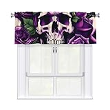 Photo Gallery enrpty tenda mantovana con stampa di teschi con rose viola, per cucina, bagno, camera da letto, soggiorno, decorazione per la casa, 137 x 45,7 cm Photo Gallery enrpty tenda mantovana con stampa di teschi con rose viola, per cucina, bagno, camera da letto, soggiorno, decorazione per la casa, 137 x 45,7 cm