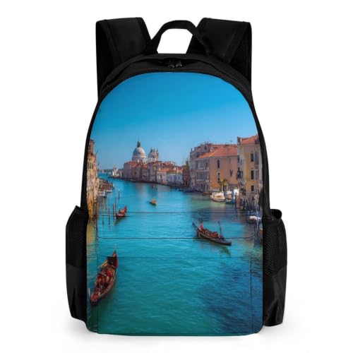 Venice Italy Boats Gondolas 16" Backpack Travel Daypack Laptop Bag