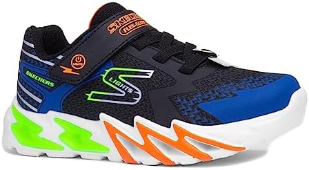 Skechers Kids Boy's Flex-Glow Bolt Sneaker, Black/Blue, 10 Toddler | Image 7