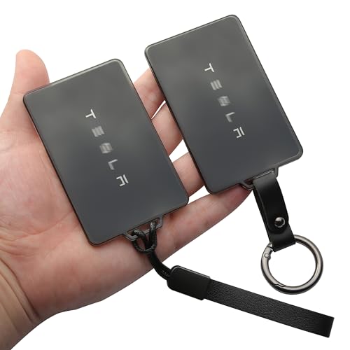 HEJMIN 2-Pack TPU Key Card Holder Fit for Tesla Model 3/Y/S/X/Cybertruck with Keychain Accessories