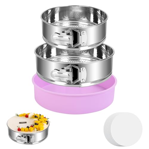MultiOutools Springform - Juego de 2 moldes para tartas (acero inoxidable)