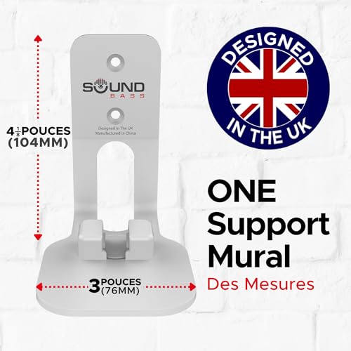 Support mural Sonos ONE Gen 2 PLAY 1 fixation enceinte blanche - 4
